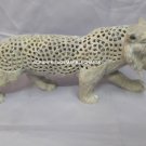 8" Natural Soapstone Marble Tiger Handmade Collectible Art Living Decor H4231