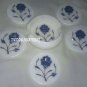 Marble White Tea Coasters Real Lapis Lazuli Stone Design Inlay Floral Decor Gift