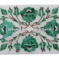 3"x4" White Marble Jewelry Ring Box Malachite Marquetry Inlay Handmade Art H1455