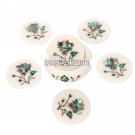 Marble Coffee Coaster Set Pauashell Gemstone Inlay Mosaic Table Home Decor H3562