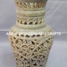 Marble Flower Vase Handmade Lattice Floral Work Hallway Outdoor Decorative H4173