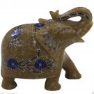 4" Marble Trunk Elephant BeautifulFloral Pietra Dura Mosaic Special Gifts Decor