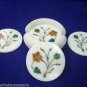Marble Tea Coffee Coaster Set Rare Hakik Inlay Mosaic Table Deco Collectible Art