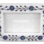 White Marble Photo Frame Rare Lapis Stone Mosaic Art Inlay Home Decorative Gifts