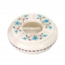 4" Marble Smoking Ashtray Turquoise Floral Arts Inlay Marquetry Gift Decor H3659 4" Marble Smoking Ashtray Turquoise Floral Arts Inlay Marquetry Gift Decor H3659