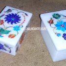 Set of 2 Marble Jewelry Storage Box Marquetry Inlay Mosaic Best Decorative Gifts