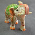 4" White Marble Turning Elephant Golden Hand Painted Handmade Home Decor H682 4" White Marble Turning Elephant Golden Hand Painted Handmade Home Decor H682