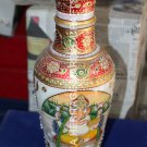 14" Marble White Flower Vase Lord Ganesh Hand Painted Design Interior Gift H5725