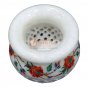 Marble White Handmade Flower Storage Vase Carnelian marquetry Floral Design Art