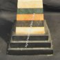 24" Pair of Black Marble Specimen Obelisks Colored Striped Pietre Dure Arts