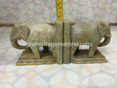 Buy Online Marble Elephant Statue Book Ends Decor Sculpture Best Christmas Gifts