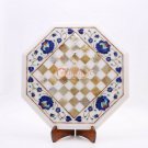 White Marble Chess Toptable Handmade Decorative Furniture Mosaic Art Gifts Her
