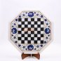 White Marble Chess Toptable Handmade Decorative Furniture Mosaic Art Gifts Her
