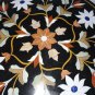 24" Black Marble Coffee Table Top Marquetry Handmade Corner Table With Stand Art