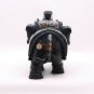 Marble Black Trunk Up Elephant Statue Carnelian Marqutery Floral Design Decor