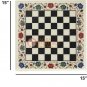 Marble White Handmade Indoor Chess Game Multi Stone Floral Design Birthday Gifts