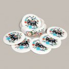 Drink Coasters, Non slip Round Marble Inlay Coasters for Mugs, Cups and Glass