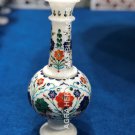 15" White Marble Flower Vase Multi Inlay Floral Marquetry Design Home Decor E186 15" White Marble Flower Vase Multi Inlay Floral Marquetry Design Home Decor E186