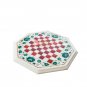 White Marble Decorative Handmade Chess Top Table Mosaic Arts Indoor Game Decor