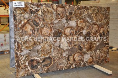 4'x2' Marble Dining Table Top Petrified Wood Inlay Random Art Hallway Decor E242