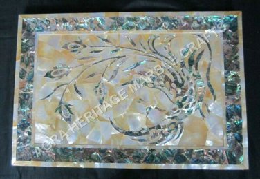 12"x16" Decorative Marble Serving Tray Precious Inlay Stone Kitchen Decor E1319