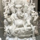 42" White Marble Big Ganpati Ganesha Statue Handmade Design Temple Decor E1502 42" White Marble Big Ganpati Ganesha Statue Handmade Design Temple Decor E1502