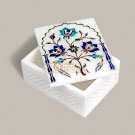 White Jewelry Personalized Box Pietradura Floral Filigree Art Handmade Gift Her