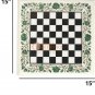 Chess Indoor Game Handmade Marble Malachite Inlaid Marqutery Floral Design Chess
