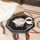 15"x15" Marble Black Nesting Versace Table Top With Stand Handmade Home Decor
