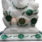 6" Marble Idol God Ganesha Sculpture Malachite Floral Inlay Art Veterans Gifts