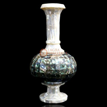 Modern Art Floral Lidded Vase Pauashell Mosaic Art Living Decor Centerpiece Gift