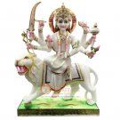 30" Marble Goddess Durga Maa Handicraft Statue Navratri Special Gift Decor E1437