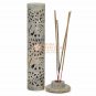 10.5" Marble Candle & Incense Stick Storage Lattice Intricate Work Home Decor