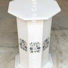 29"x15" White Marble Pedestal Stand Base Pauashell Turquoise Inlay Decor E574 29"x15" White Marble Pedestal Stand Base Pauashell Turquoise Inlay Decor E574