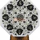 12"x12" White Marble Wall Floor Tile Black Inlay Floral Design Living Wall Decor 12"x12" White Marble Wall Floor Tile Black Inlay Floral Design Living Wall Decor