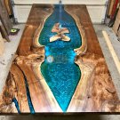 Pure Olive Wood Resin River Epoxy Dining Center Custom Table Top Living Decor Pure Olive Wood Resin River Epoxy Dining Center Custom Table Top Living Decor