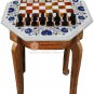Marble White Handmade Chess Indoor Game Chess Set Board Carnelian Mosaic Inlaid