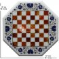 Marble White Handmade Chess Indoor Game Chess Set Board Carnelian Mosaic Inlaid