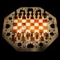 Marble White Handmade Chess Indoor Game Chess Set Board Carnelian Mosaic Inlaid