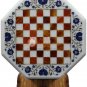 Marble White Handmade Chess Indoor Game Chess Set Board Carnelian Mosaic Inlaid