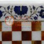 Marble White Handmade Chess Indoor Game Chess Set Board Carnelian Mosaic Inlaid