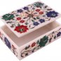6"x4"x2" Marble White Handmade Jewelry Box Semi Precious Inlaid Veterans Gift