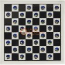 Marble Chess Set With Chess Pieces Inlaid Lapis Stone Yin and Yang Handmade Arts Marble Chess Set With Chess Pieces Inlaid Lapis Stone Yin and Yang Handmade Arts