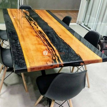 Epoxy Dining custom resin river table top, resin din table, epoxy din table Tops