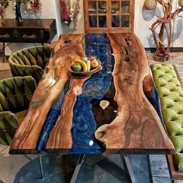 Epoxy Table, Dining,Live Edge Epoxy Resin Dining Table, Top Handmade Furniture