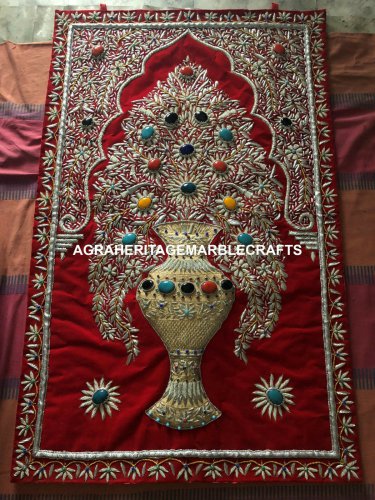 Home Persian Kashmiri Handmade With Using of Precious Zari Wall Hanging M123