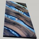 Clear Resin River Wooden Epoxy Dining Conference Table Top Handmade Furniture