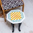 Marble White Top Chess Inlaid Game With Wooden Stand Mosaic Inlaid Art Decor Top Marble White Top Chess Inlaid Game With Wooden Stand Mosaic Inlaid Art Decor Top