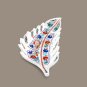 White Marble Lotus Leaf Shape Semiprecious Inlay Marquetry Art Housewarming Gift