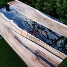 Epoxy Black Resin Dining Center Top Table Handmade Wooden Designer Furniture Art Epoxy Black Resin Dining Center Top Table Handmade Wooden Designer Furniture Art